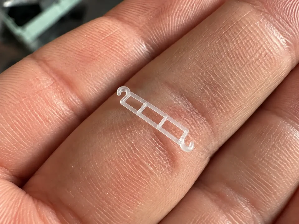 A translucent sample on fingertips.